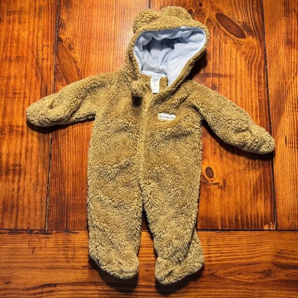 Just One You Carter's Newborn Bear Costume Fleece Hooded Romper - Picture 1 of 3